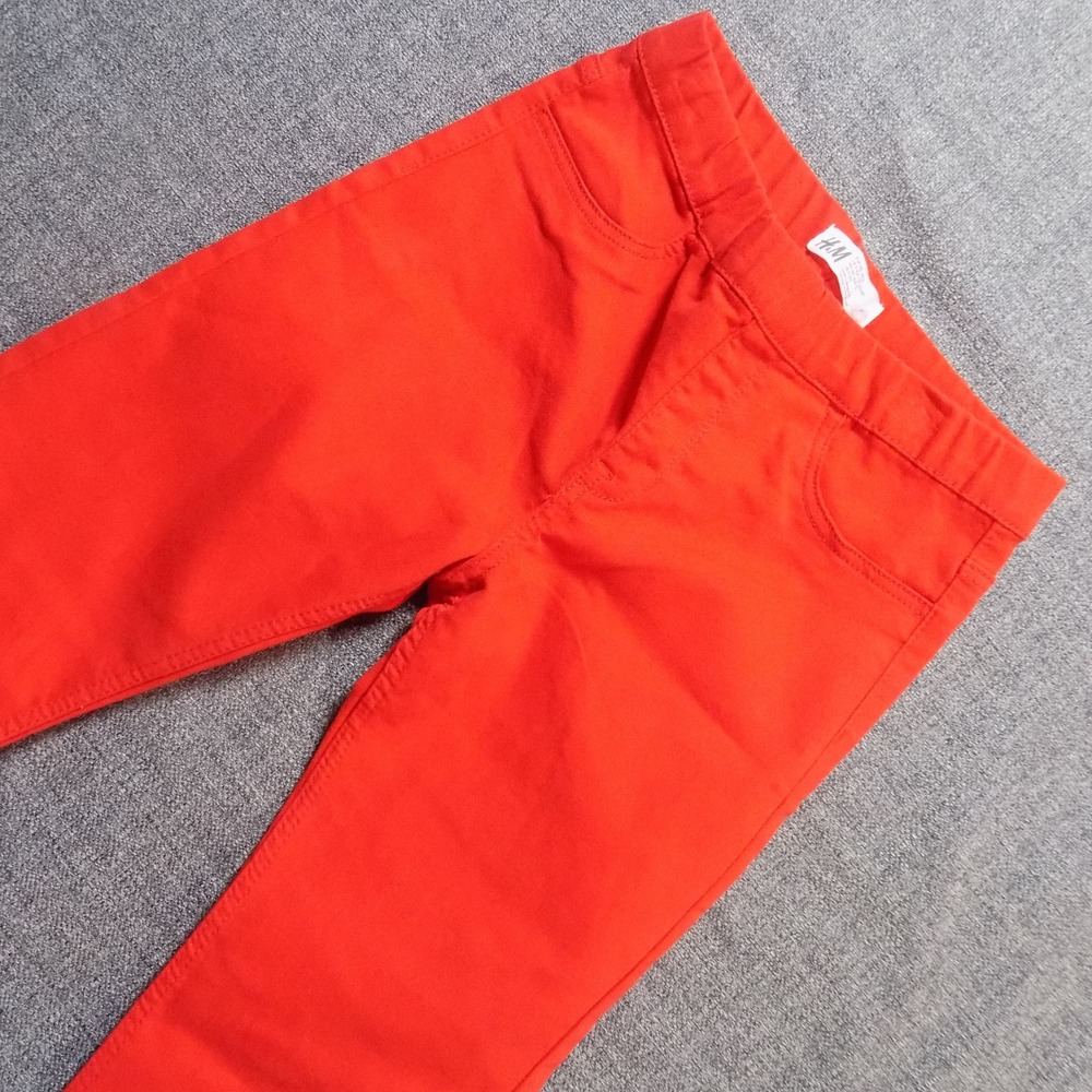 H&M Skinny Pants Kids Size 10 Red Good Pull-On Stretch Twill Trousers